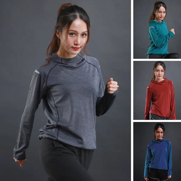 Women Breathable Yoga Shirt Seamless Gym Yoga Crop Top Running Sport Hoodies Fitness Training Shirts Workout Top Casual Gymwear - Image 5