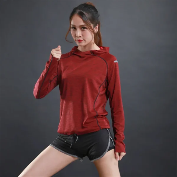 Women Breathable Yoga Shirt Seamless Gym Yoga Crop Top Running Sport Hoodies Fitness Training Shirts Workout Top Casual Gymwear - Image 3