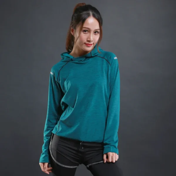 Women Breathable Yoga Shirt Seamless Gym Yoga Crop Top Running Sport Hoodies Fitness Training Shirts Workout Top Casual Gymwear