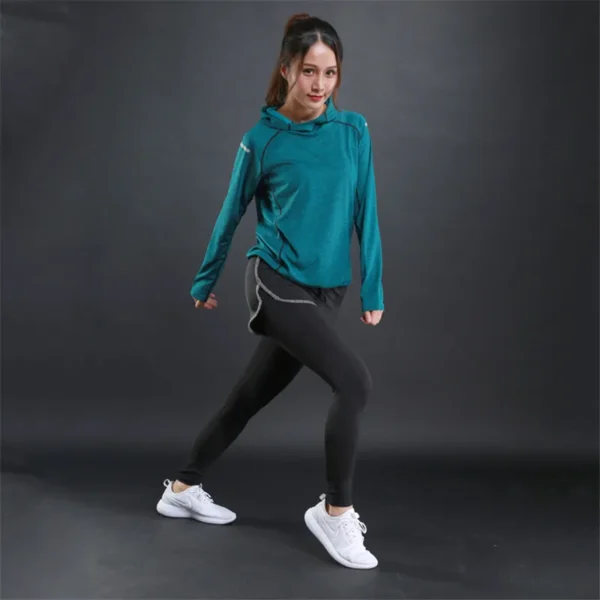 Women Breathable Yoga Shirt Seamless Gym Yoga Crop Top Running Sport Hoodies Fitness Training Shirts Workout Top Casual Gymwear - Image 4