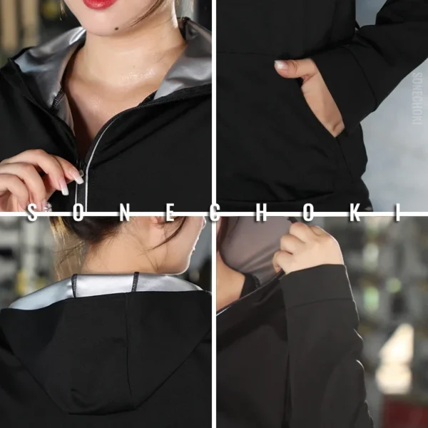 New Sauna Suit Women Plus Size Gym Clothing Sets for Sweating Weight Loss Female Sports Active Wear Slimming Tracksuit Women - Image 4