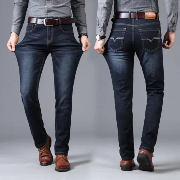 Stretch Autumn/Winter Men's Jeans Men's Style Straight and Versatile Long Pants - Image 2