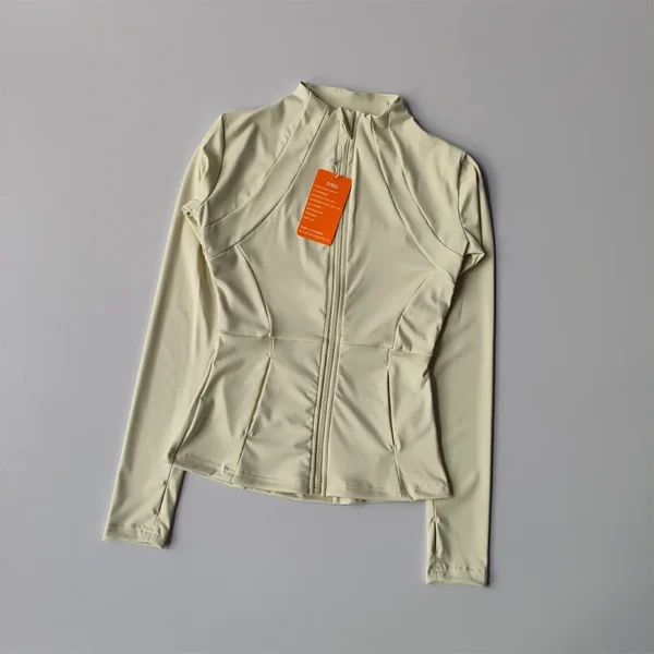Women Sports Jacket Zip Fitness Yoga Shirt Workout Running Coats Warm Gym Long Sleeve Top Cardigan Slim Tight Jacket Activewear - Image 2