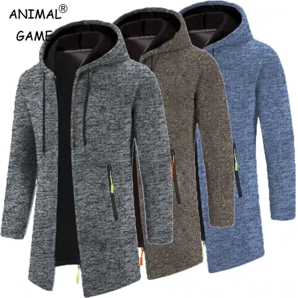 Sweatwear Men's Sport Hoodies Long Sleeve Sweatshirts for Men Zipper Hooded Mens Oversize Winter Top Jacket Coat Black Sweater