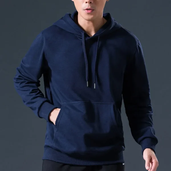 New Autumn/winter Hoodedsweatshirt For Men Loose-fit Solid Color Crew-neck Casual Sport Shirt Trendy Brand Leisure Sweatshirt - Image 2