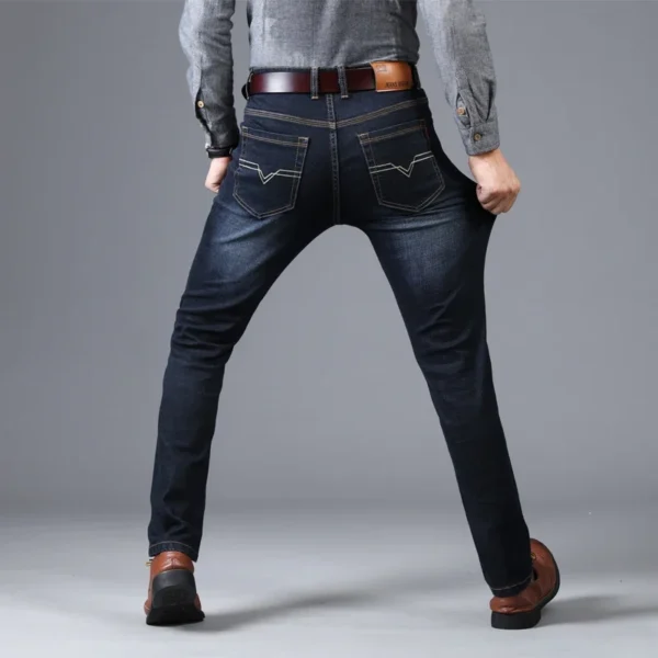 Stretch Autumn/Winter Men's Jeans Men's Style Straight and Versatile Long Pants - Image 5