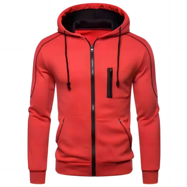 2024 New Men's Hoodie Jacket Streetwear Long Sleeve Sweatshirts Zipper Hooded Pullover Male Sportswear Men Clothing Streetwear - Image 2