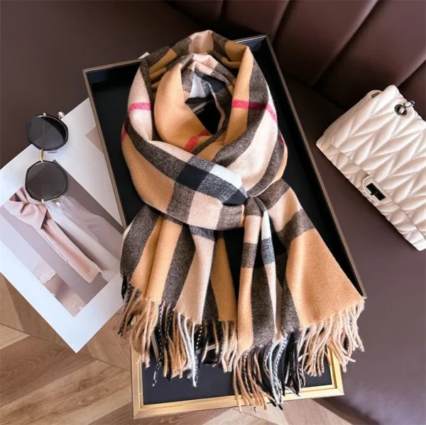 Autumn Winter Fashion Cashmere Imitation Scarf Men Women Warm Thickening Shawl Neckerchief Scarves Accessories Bufanda Tassel - Image 5