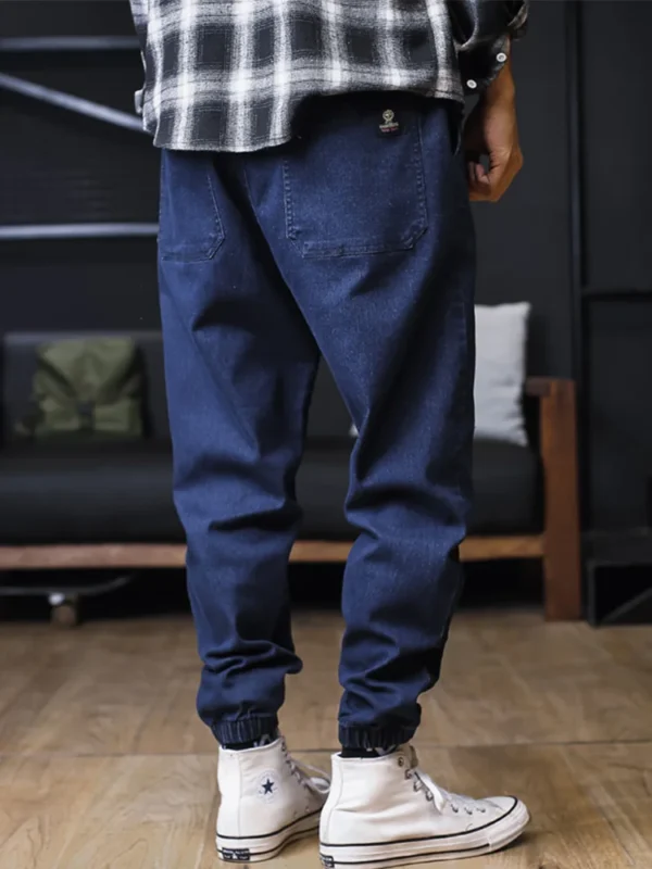 Plus Size Jeans Men Loose Joggers Streetwear Harem Jeans Cargo Pants Ankle-Length Denim Trousers - Image 3