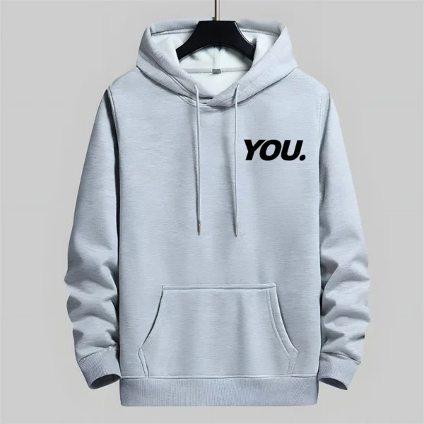 Blessyuki Simple Loose Sweatshirt Male 2023 Autumn Korean Chic Letter Printed Hoodies Men Casual Oversized Long Sleeve Pullover - Image 2