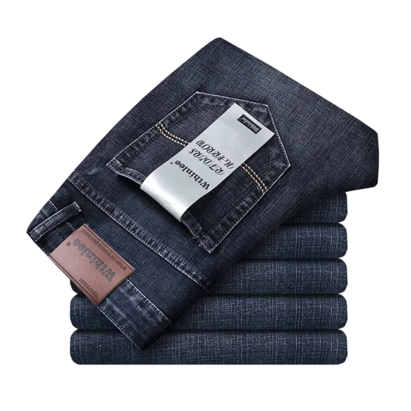 Wthinlee New Business Men's Jeans Casual Straight Stretch Fashion Classic Blue Black Work Denim Trousers Male Brand Clothing - Image 2