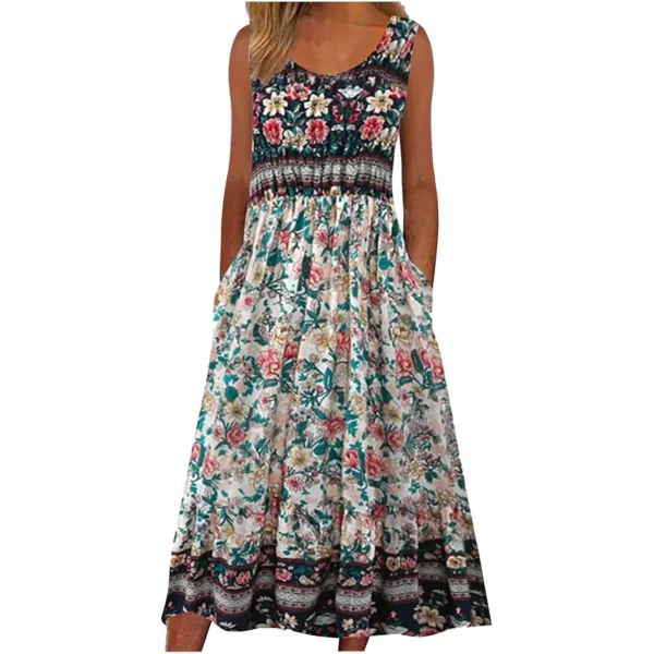 Europe and the United States 2024 spring and summer new print sleeveless pullover dress women casual plus-size dress - Image 9